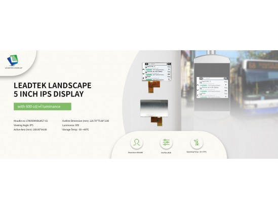 リードテック 5インチ IPS 横型ディスプレイ(輝度 600 cd/㎡) リードテック 5インチ IPS 横型ディスプレイ(輝度 600 cd/㎡)