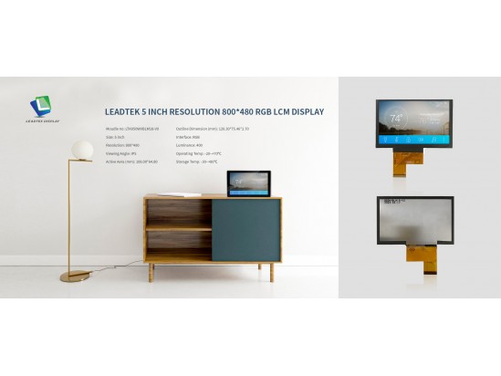 Leadtek 5インチ 解像度800×480 RGB LCMディスプレイ Leadtek 5インチ 解像度800×480 RGB LCMディスプレイ