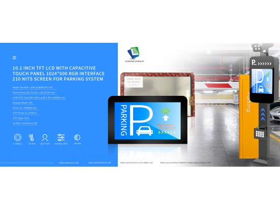 10.1 inch TFT LCD with Capacitive touch panel 1024*600 RGB interface 210 nits screen for Parking system