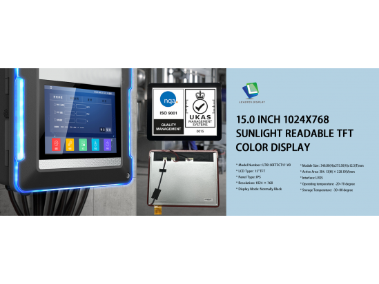15.0 Inch 1024x768 Sunlight Readable TFT Color Display 15.0 Inch 1024x768 Sunlight Readable TFT Color Display