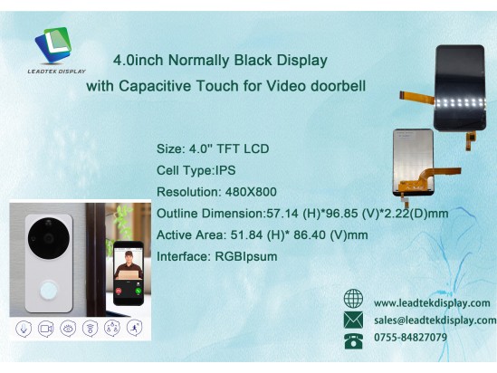 4.0inch Normally Black Display with Capacitive Touch for Video doorbell 4.0inch Normally Black Display with Capacitive Touch for Video doorbell