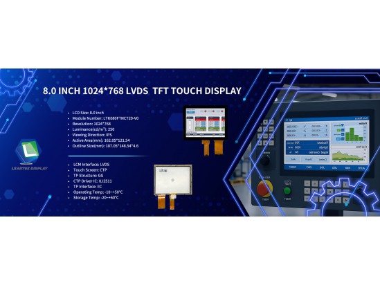 8.0 Inch 1024*768 IPS Smart Touch Display for Industry Systems 8.0 Inch 1024*768 IPS Smart Touch Display for Industry Systems