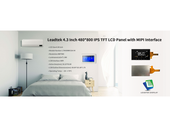 4.3 Inch 480*800 IPS TFT LCD Panel with MIPI Interface 4.3 Inch 480*800 IPS TFT LCD Panel with MIPI Interface