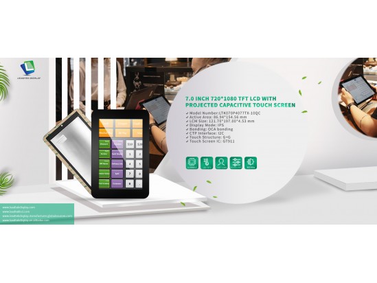 7 inch 720*1080 TFT LCD with Projected Capacitive Touch Screen