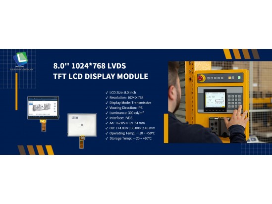 8.0 Inch IPS TFT LCD Display Module with 1024*768 Resolution 8.0 Inch IPS TFT LCD Display Module with 1024*768 Resolution