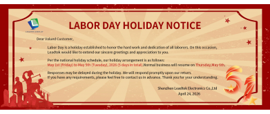 Labor Day Holiday Notice | May 1 to May 5, 2026
