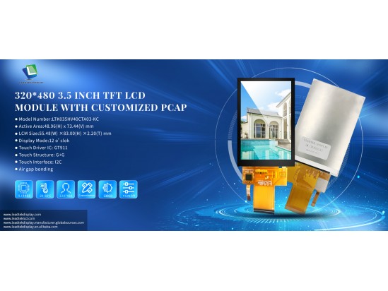 Leadtek 320*480 3.5 inch TFT LCD Module with Customized PCAP