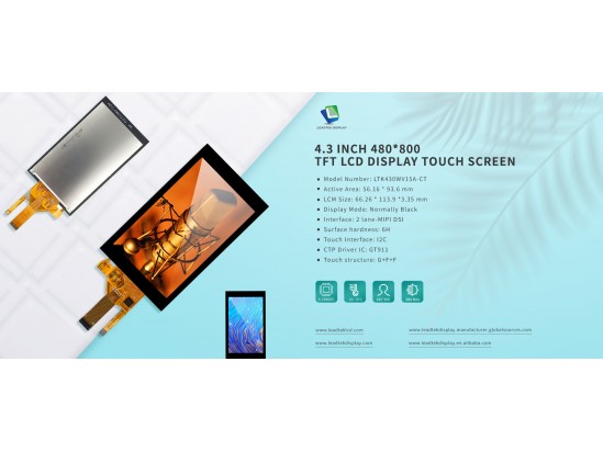 Leadtek 4.3 inch 480*800 tft lcd display touch screen