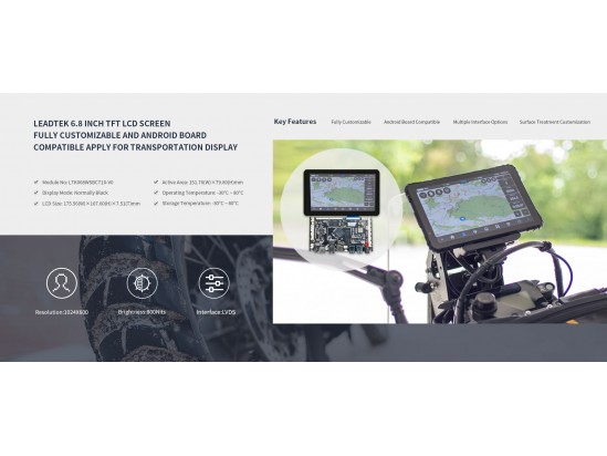 LEADTEK Unveils Cutting-Edge 6.8 Inch TFT LCD Screen for Transportation Displays