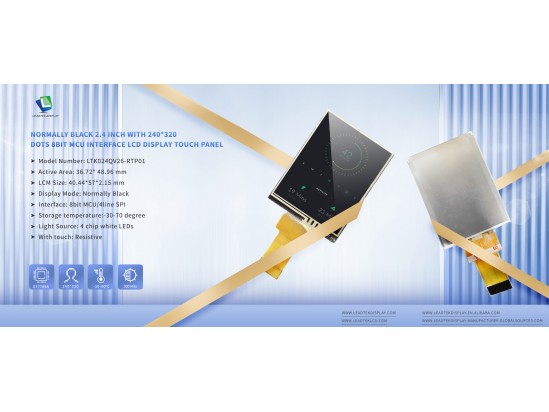 NORMALLY BLACK 2.4 INCH WITH 240*320 DOTS 8-BIT MCU INTERFACE LCD DISPLAY TOUCH PANEL