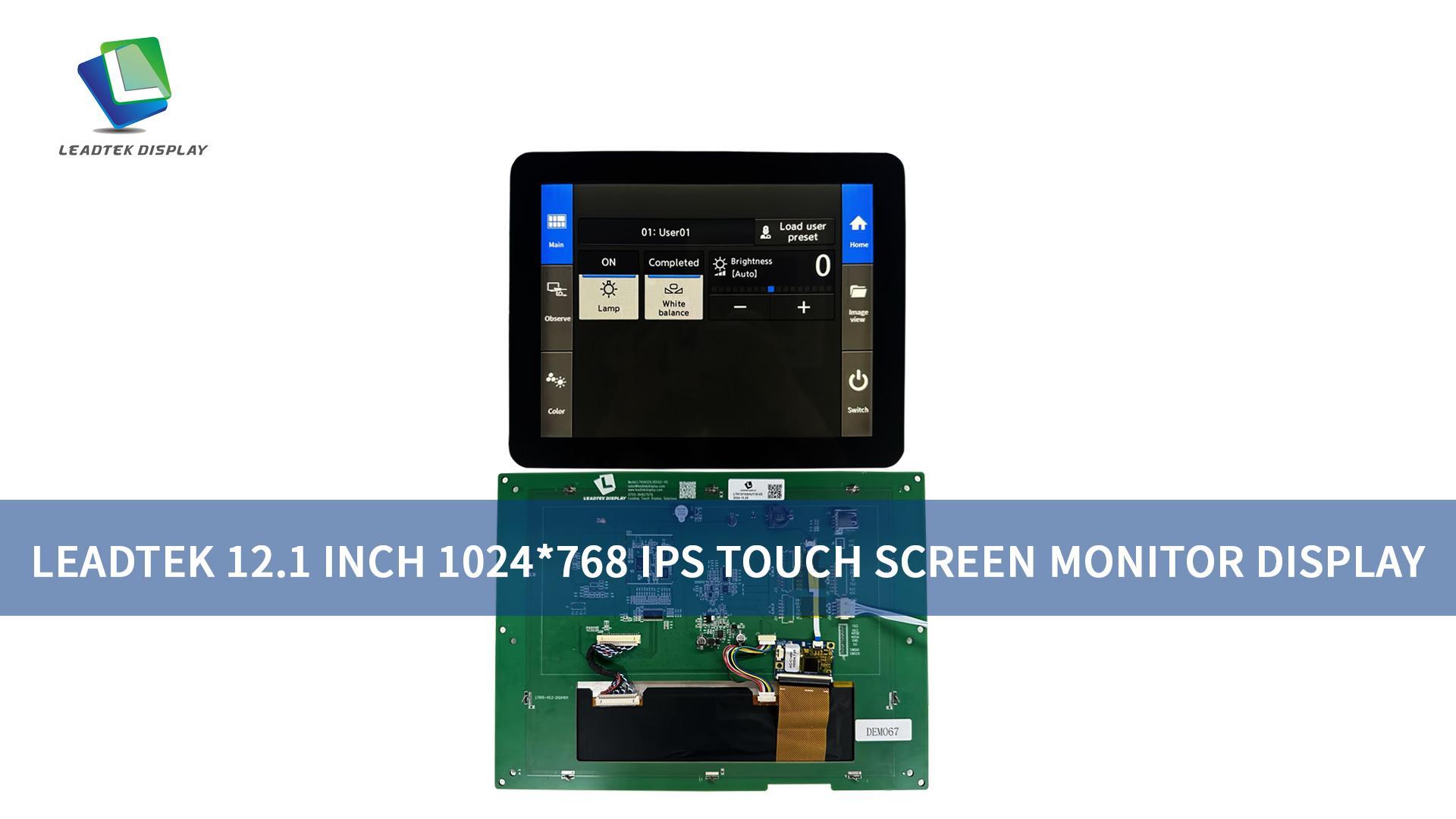 12.1 inch custom 1024*768 TFT display module with touch and TTL interface