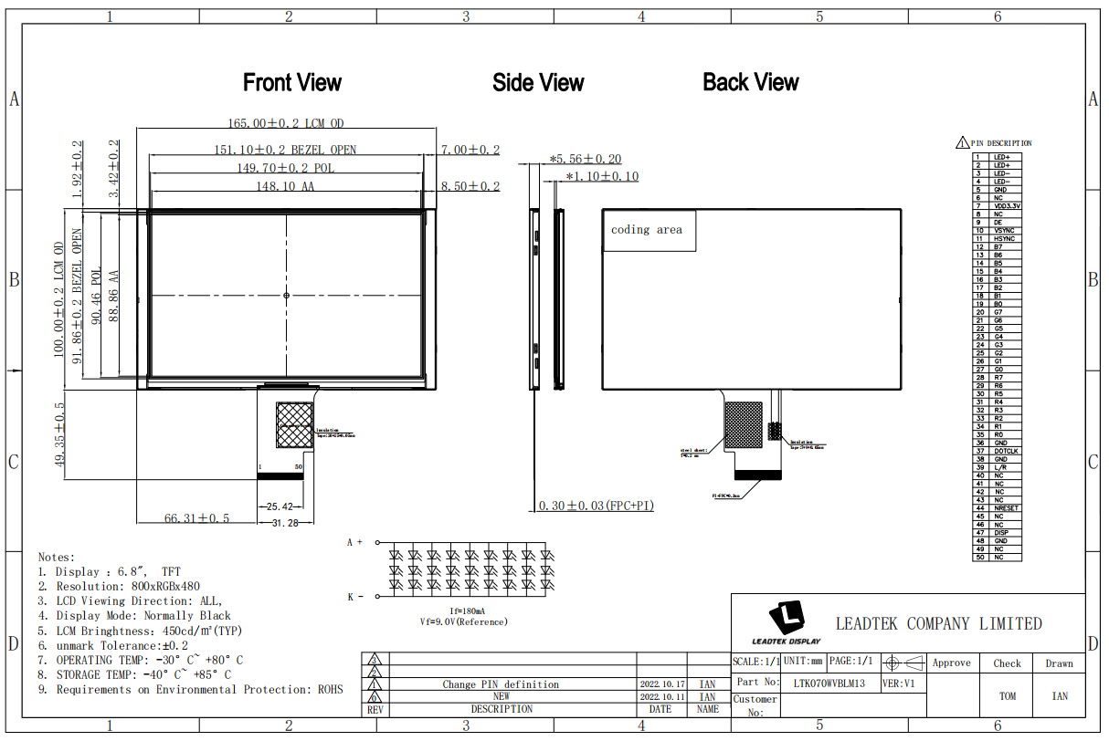 6.8 inch Transmissive Display